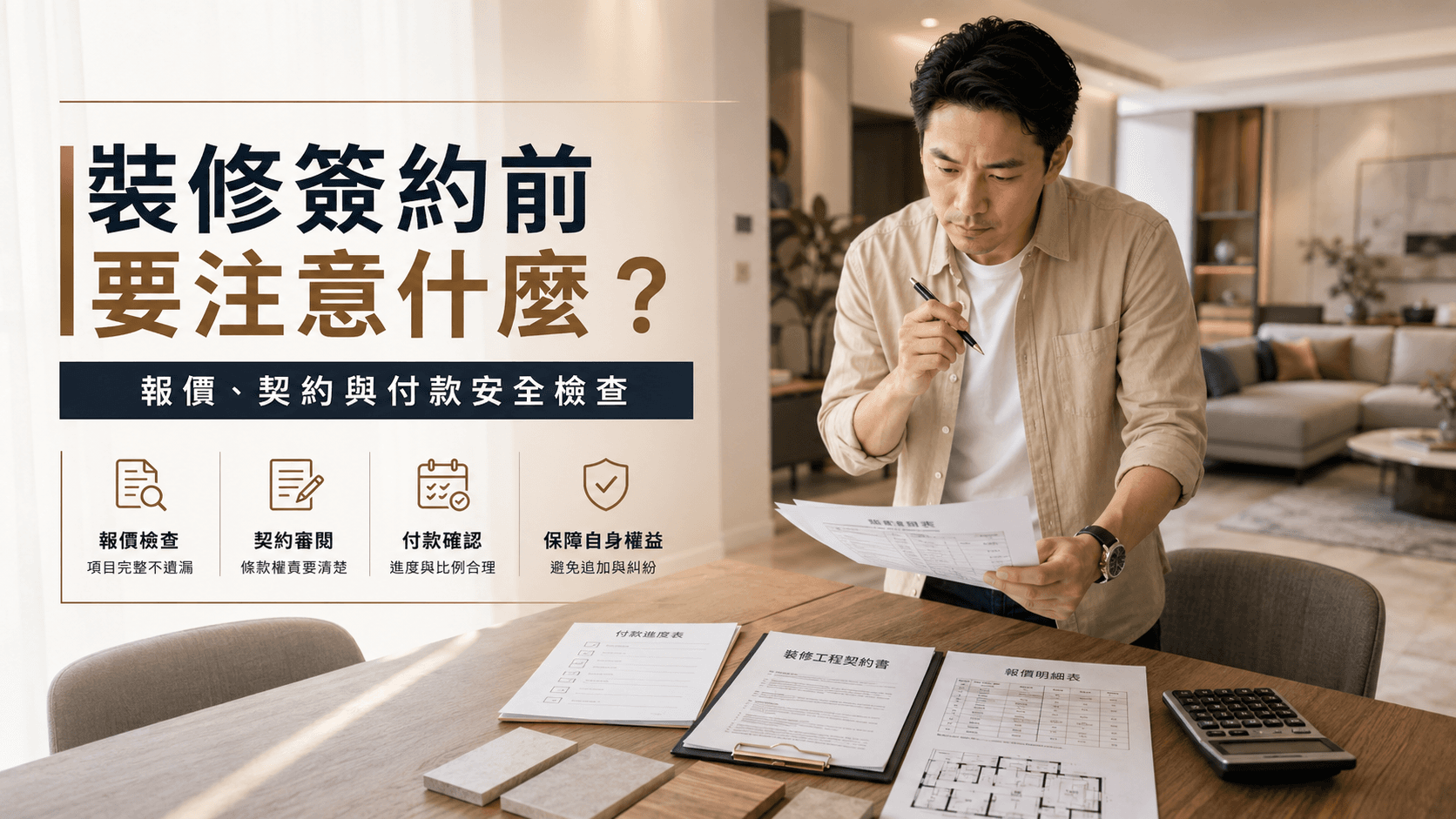 裝修簽約前要注意什麼？報價、契約與付款安全檢查