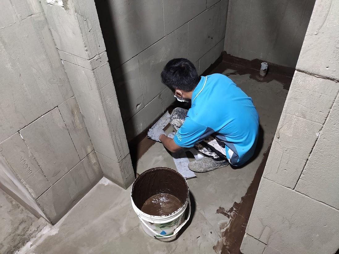 工程實景-不織布偶角加強施作中