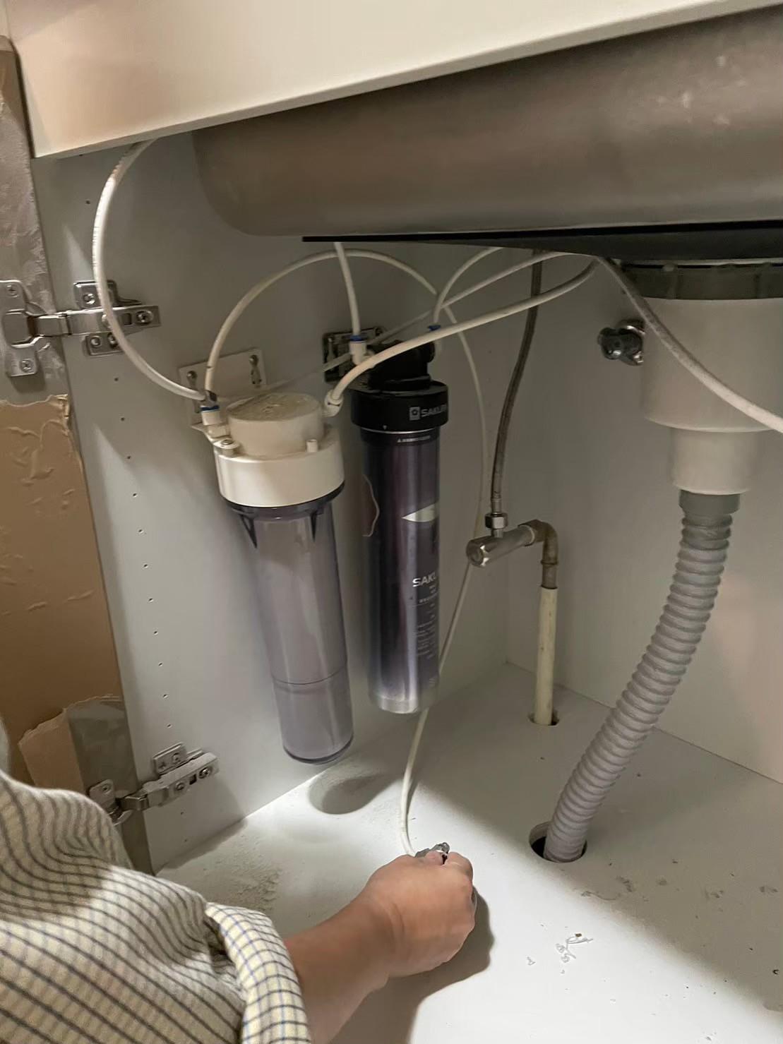 舊有淨水器沿用，安裝並更換零件
